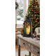 MagicHome Christmas lantern, plastic, black, 3xLED yellow, 14x14x35 cm, 3xAAA