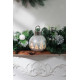 MagicHome jõulupall, klaas, hõbe, 10xLED soe valge, 12x12x18 cm, 2xAA
