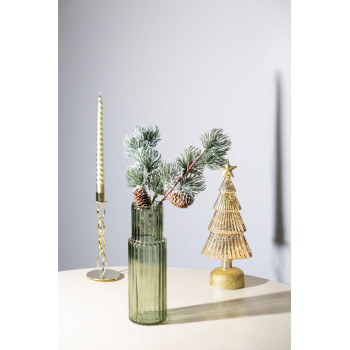 MagicHome Christmas Tree, Glass, 10xLED Warm White, 12x8x29 cm, 3xAAA