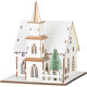 MagicHome Jõulukaunistused, Kirik, Puit, 6xLED Soe Valge, 15x17x18.5cm, 2xAAA