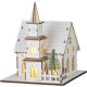 MagicHome Jõulukaunistused, Kirik, Puit, 6xLED Soe Valge, 15x17x18.5cm, 2xAAA