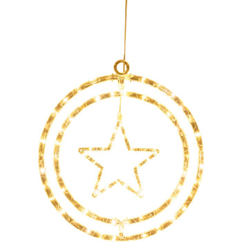 MagicHome Christmas decoration, star, plastic, 80xLED warm white, 32.5x36 cm, 3xAA