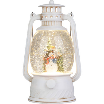 MagicHome Christmas lantern, snowman, plastic, 1xLED warm white, 12x10x20.5 cm, 3xAA
