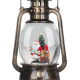 MagicHome Christmas lantern, santa, plastic, black, 1xLED warm white, 12x10x20.5 cm, 3xAA