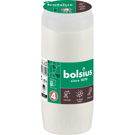 Refill Bolsius, 75 h, 238 g, 57x141 mm, for a pot, white, oil Refill Bolsius, 75 h, 238 g, 57x141 mm, for a pot, white, oil