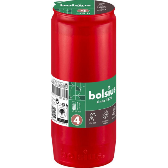 Bolsius täitematerjal, 75 h, 238 g, 57x141 mm, põleti, punane, õli