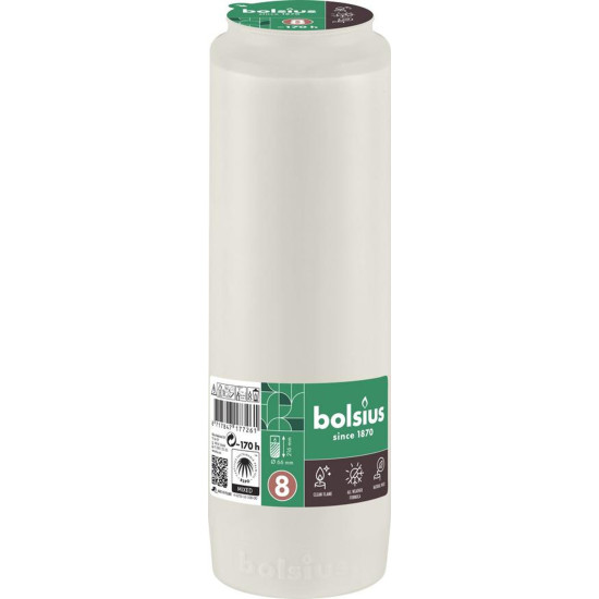 Refill Bolsius, 170 h, 551 g, 66x216 mm, for a sable, white, oil Refill Bolsius, 170 h, 551 g, 66x216 mm, for a sable, white, oil