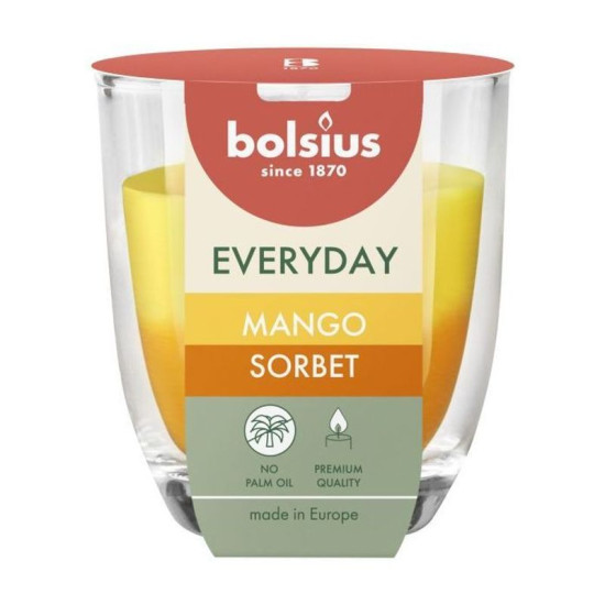 Bolsius Everyday Candle, Mango Sorbet, 80x70 mm, in glass