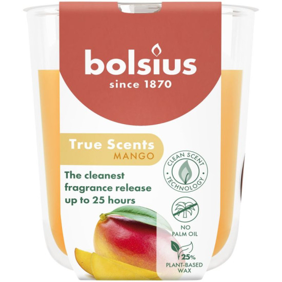 Bolsius True Scents свеча, манго, 80x73 мм, в стекле