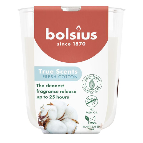 Bolsius True Scents candle, fresh boulder, 80x73 mm, in glass