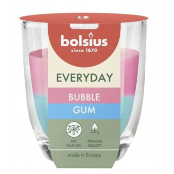 Bolsius Everyday candle, aroma chewing gum, 80x70 mm, in glass