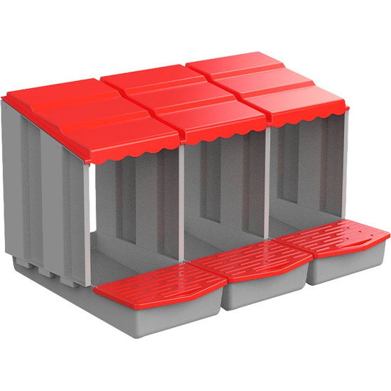 Strend Pro Nesting Box, laying, for poultry, 3-compartment, plastic, 84.5x51.5x47 cm, for 3 hens