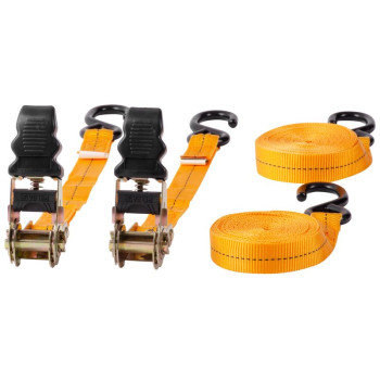 Ratchet tie down (capacity 125kg) 2pcs (width 25mm / lenght 4,5m)