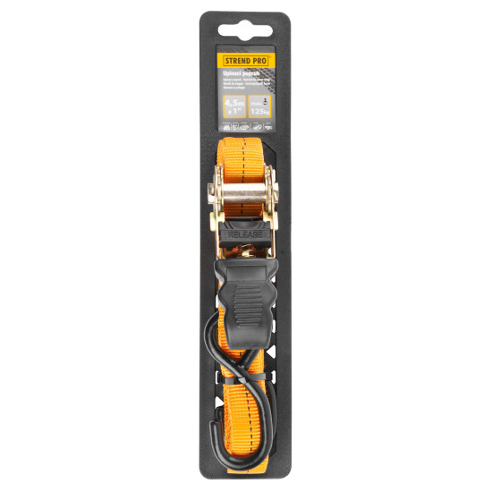 Ratchet tie down (capacity 125kg) (width 25mm / lenght 4,5m) Ratchet tie down (capacity 125kg) (width 25mm / lenght 4,5m)