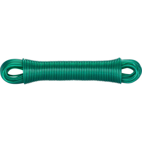 Веревка бельевая PVX WiCo L-30 м/4 мм, стальной сердечник, зеленая