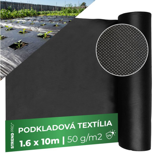 Textile Garden B1303 1,6x10 m, fliis, 50 g/m, must
