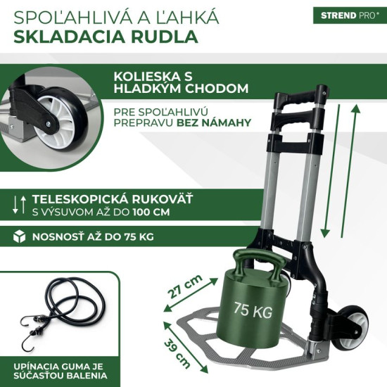 Strend Pro, транспортная тележка, складная лестница, телескопический, максимум 75 кг