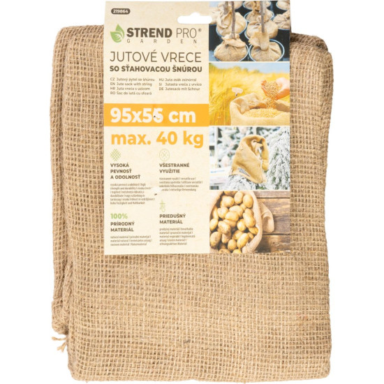 Bag Strend Pro Garden, jute, 95x56 cm, max. 40 kg, with drawstring