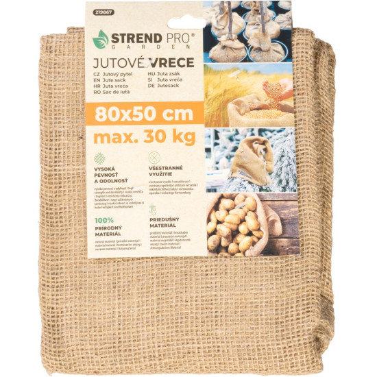 Мешок Strend Pro Garden, джут, 80x50 см, максимум 30 кг, без шнура