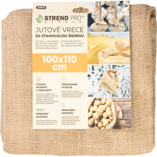 Мешок Strend Pro Garden, джут, 100x110 см, максимум 60 кг, с шнуром