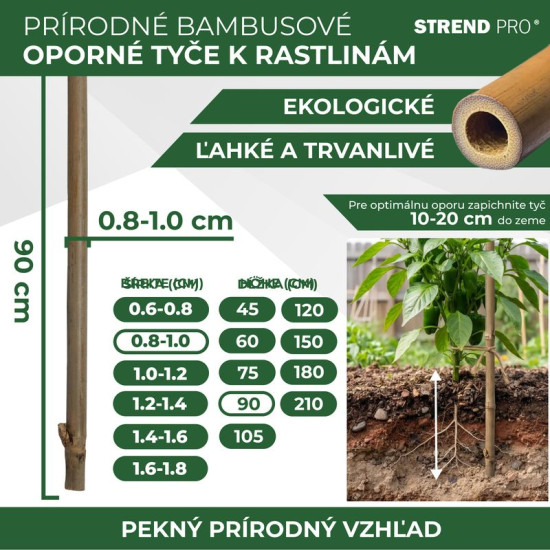 Stick Garden KBT 0900/08-10 mm, 10 pcs, bamboo, for plants support