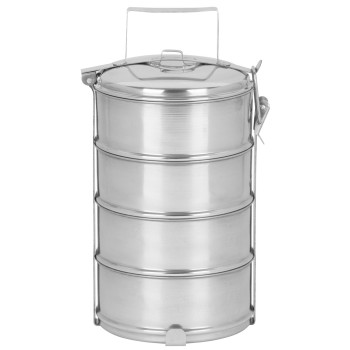Lunch box MagicHome SS682, 4x1.2 lit., stainless steel, Stainless steel. 16x26 cm