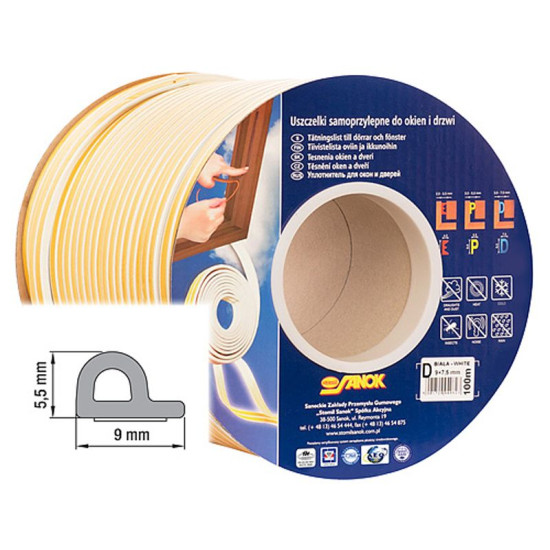 Door seal Stomil SD-39AX/4-0 • P, 9x5.5 mm, 100 m, brown Door seal Stomil SD-39AX/4-0 • P, 9x5.5 mm, 100 m, brown