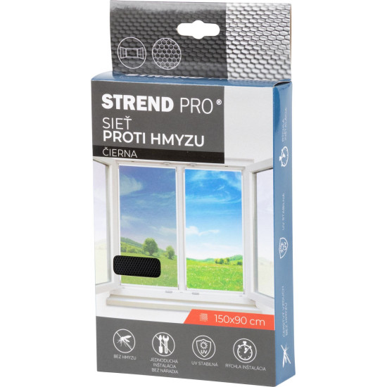 FlyScreen2 net 150x90 cm, against insects and mosquitoes, for window, black PE FlyScreen2 net 150x90 cm, against insects and mosquitoes, for window, black PE