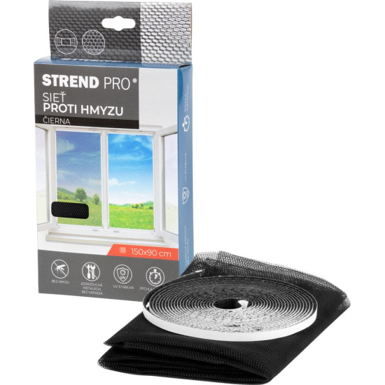 FlyScreen2 net 150x90 cm, against insects and mosquitoes, for window, black PE FlyScreen2 net 150x90 cm, against insects and mosquitoes, for window, black PE