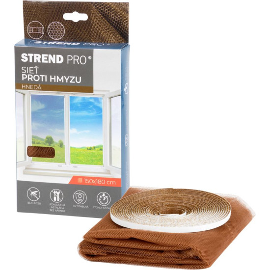 FlyScreen3 net 150x180 cm, against insects and mosquitoes, for window, brown PE FlyScreen3 net 150x180 cm, against insects and mosquitoes, for window, brown PE