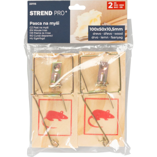 Mouse trap P04331, wooden, pkg 2pcs