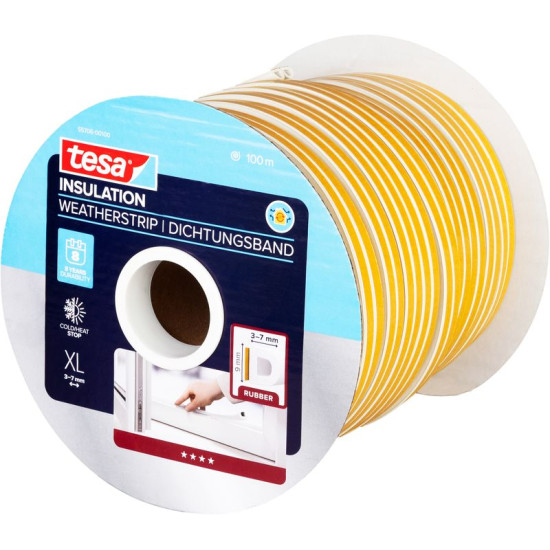 Door seal tesamoll® profile D, 9 mm, brown, 100 m Door seal tesamoll® profile D, 9 mm, brown, 100 m