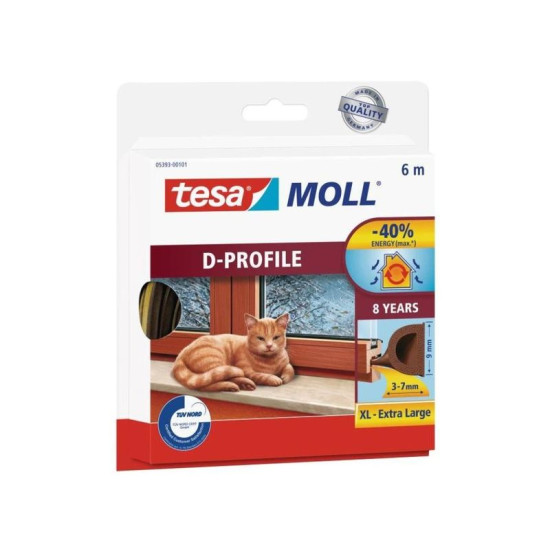 Sealing Strip tesa D-profile, brown, L-6 m