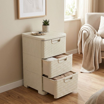 Kummut Curver® STYLE 3x sahtlit, kreem, 33x60x38 cm Kummut Curver® STYLE 3x sahtlit, kreem, 33x60x38 cm