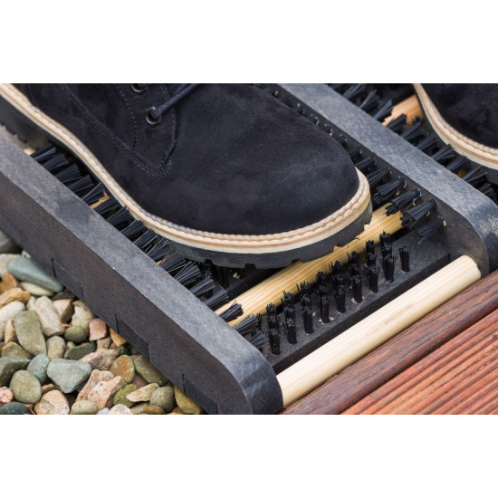 Doormat GECO WMN.1, in front of the door, 36x26.5x5.5 cm, wood, shoe scraper