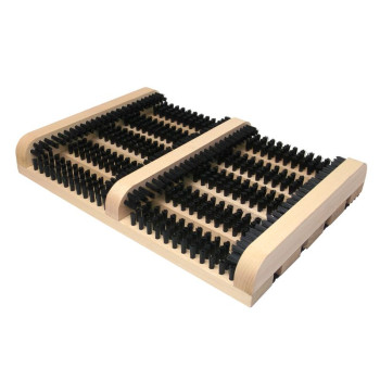 Doormat GECO WMN.1, in front of the door, 36x26.5x5.5 cm, wood, shoe scraper