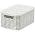 Pesukorv Curver® STYLE2 LID S, kreem, 29x20x14 cm, kaanega