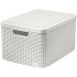 Ящик для белья сurver® STYLE2 LID L, кремовая, 45x25x33 см, с крышкой