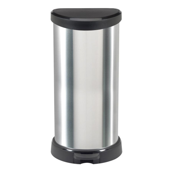 Prügikast Curver® DECO BIN 40L, hõbe/must, prügi jaoks Prügikast Curver® DECO BIN 40L, hõbe/must, prügi jaoks