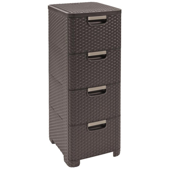Комод Curver® STYLE 4x ящика, темно-коричневый, 33x79x38 см Комод Curver® STYLE 4x ящика, темно-коричневый, 33x79x38 см
