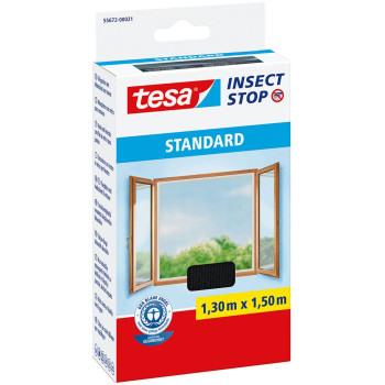 tesa® Standard net, 130x150 cm, against insects and mosquitoes, for window, anthracite tesa® Standard net, 130x150 cm, against insects and mosquitoes, for window, anthracite