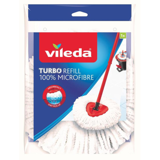 Mop белая Vileda Turbo Classic, резервная насадка для щетки для пола Mop белая Vileda Turbo Classic, резервная насадка для щетки для пола