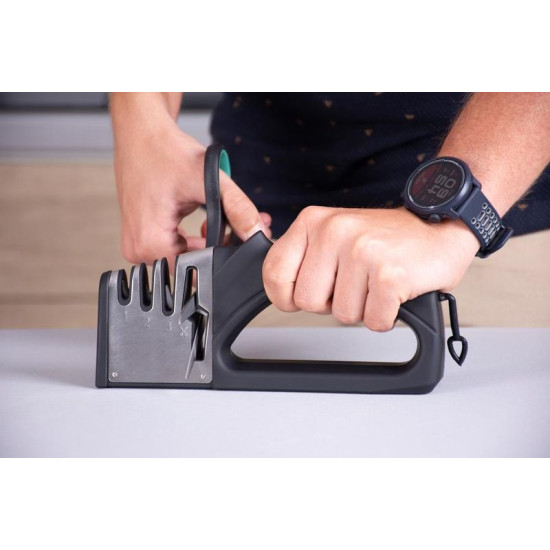 MagicHome sharpener, for scissors and knives, 4 in 1, black MagicHome sharpener, for scissors and knives, 4 in 1, black
