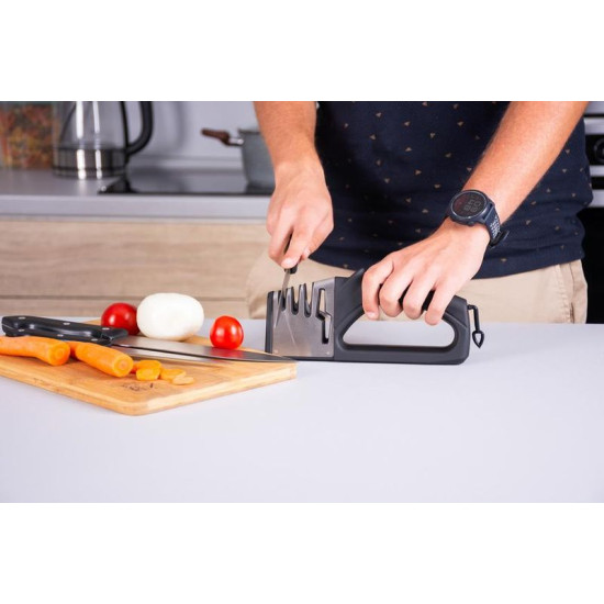 MagicHome sharpener, for scissors and knives, 4 in 1, black MagicHome sharpener, for scissors and knives, 4 in 1, black