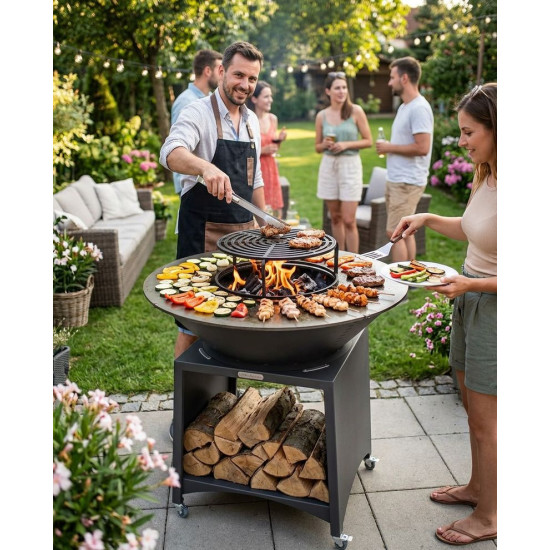Grill Strend Pro Fiesta, anthracite, steel, diameter 100 cm, with fireplace
