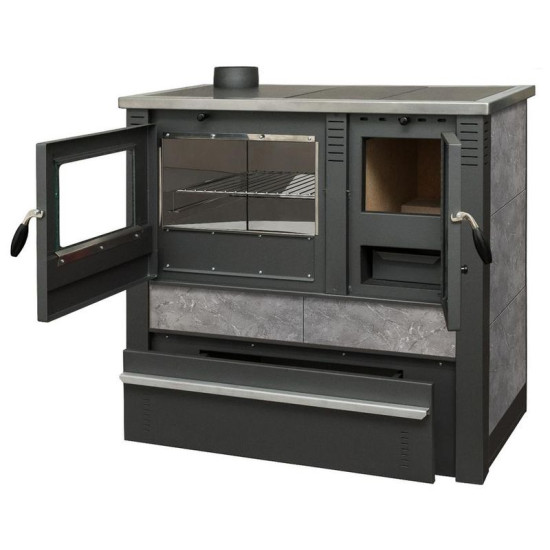 Panonia stove, grey, left outlet Panonia stove, grey, left outlet