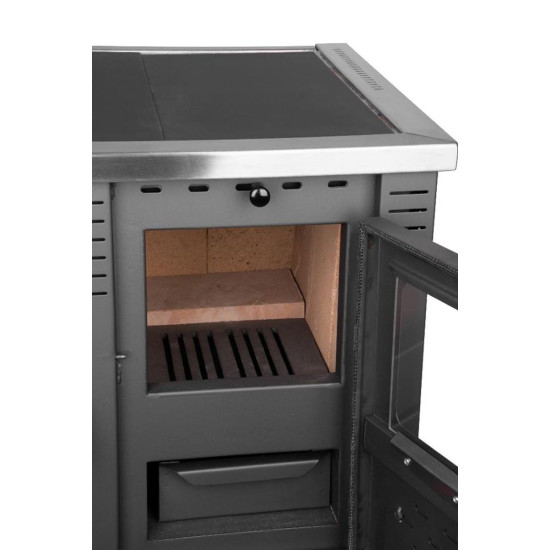 Panonia stove, grey, left outlet Panonia stove, grey, left outlet