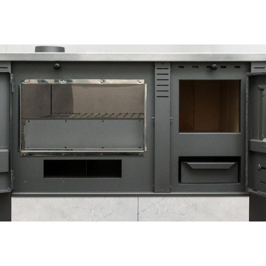 Panonia stove, grey, left outlet Panonia stove, grey, left outlet