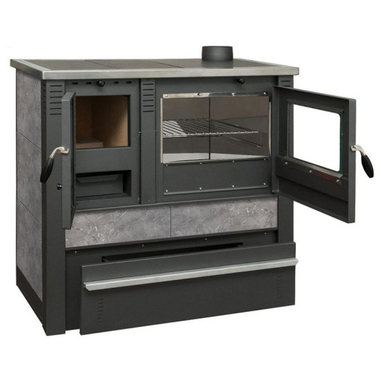 Panonia stove, grey, right outlet