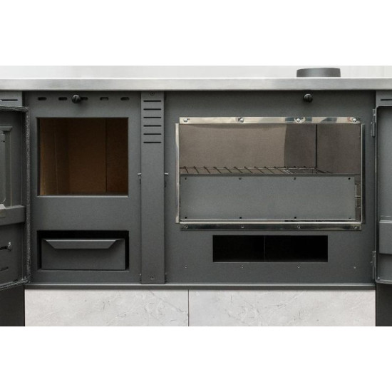 Panonia stove, grey, right outlet